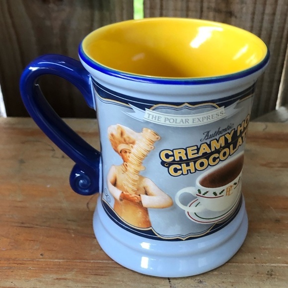 Polar Express Blue & Yellow Creamy Hot Chocolate Mug - Picture 1 of 7